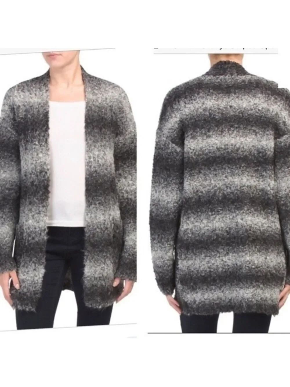 Rachel Zoe Alpaca Wool Cardigan Striped Open Front Cardigan!